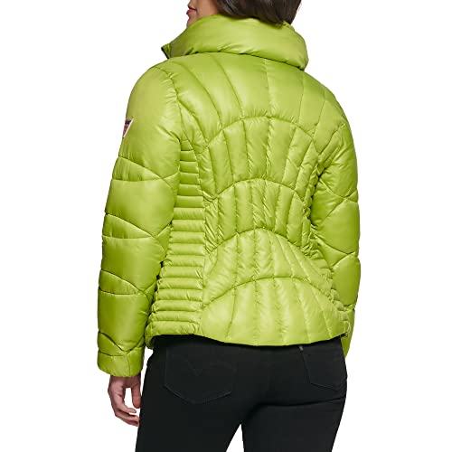 GUESS Women's Quilted Puffer Jacket, Lime, M