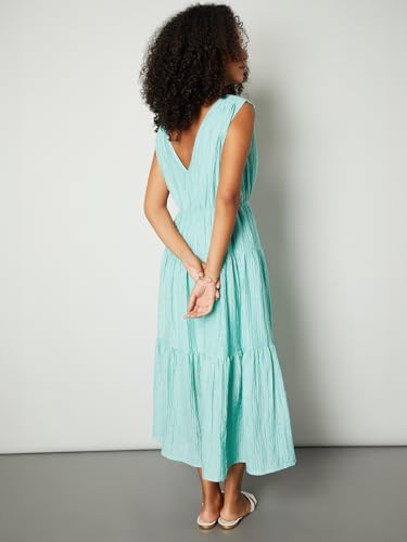 Max Women's Wool Blend A-Line Below The Knee Dress (B25WCLFSCTS119EX_Blue