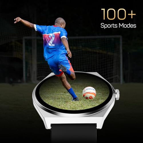 Fire-Boltt Phoenix Nova Smartwatch 1.43” Slim Super AMOLED Display, 466x466 Pixel Always-On Display, Bluetooth Calling, Health Tracker for Men & Women Midnight Black