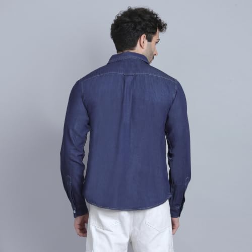 D Finish Men's Denim Casual Shirt | Full Sleeve | Regular Fit | Stylish Denim Shirt for Men (DF-0252A-XL)