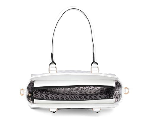 LOUIS STITCH White Stylish Handbag for Women | Multi Pocket Ladies Satchel Sling Handbag for Travel, Office, College