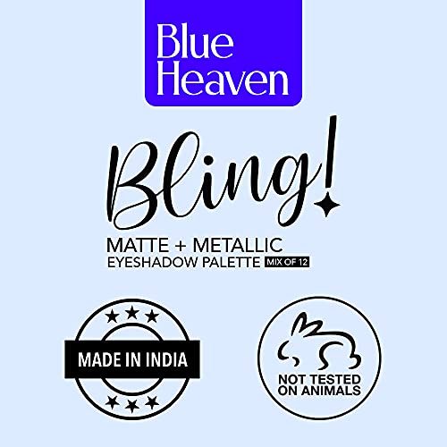 Blue Heaven 12-In-1 Bling Eyeshadow Powder, Subtle Romance (Multicolor) Metallic Finish