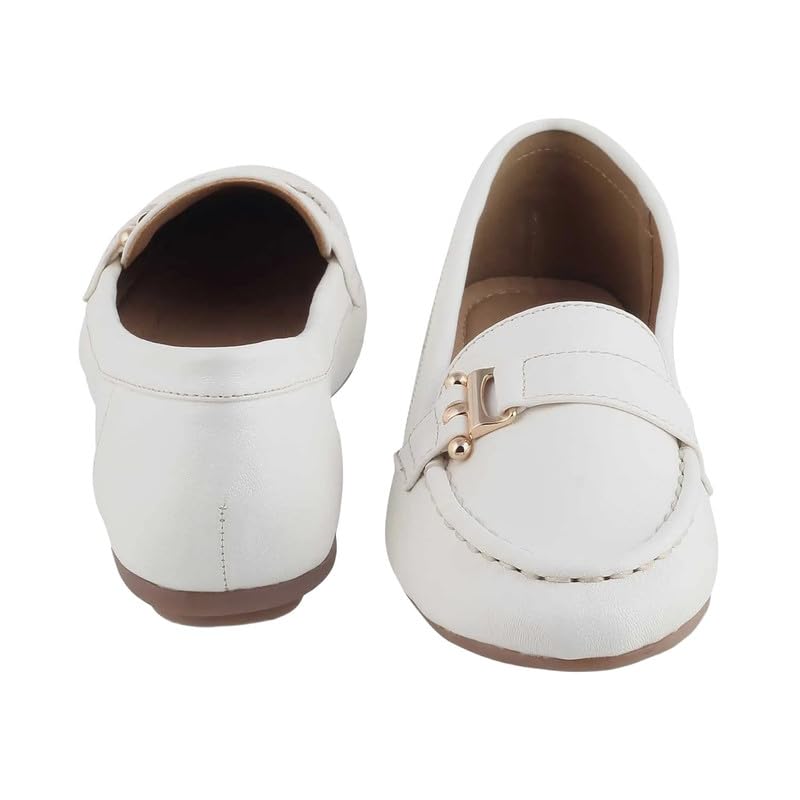tresmode Sativa White Women's Casual Loafers in Size 3 UK / 36 EU