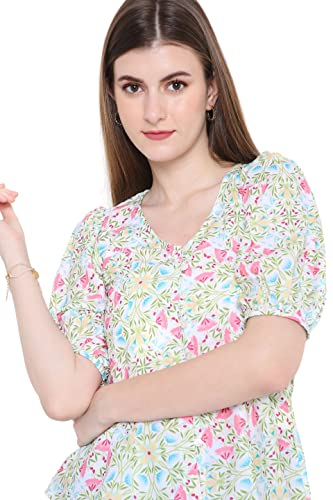 OJ Women's Floral Georgette Top (Large)