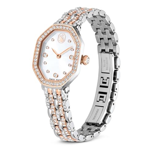 Swarovski Dextera Octagon Collection Watches, Stainless Steel and Pvd Rose Gold/Silver, One Size, Dextera Octagon Watch