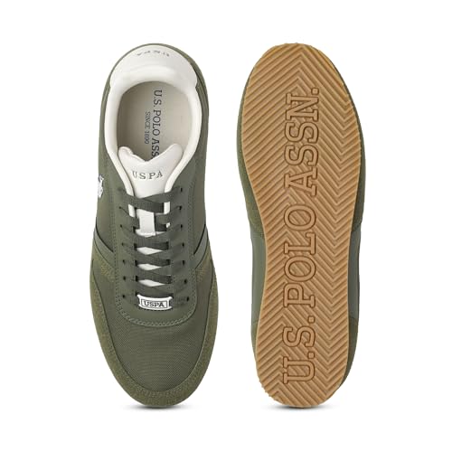 U.S. Polo ASSN. Mens |Clemt 3.0|Olive Stylish Casual Sneaker Shoes for Man, 8 UK