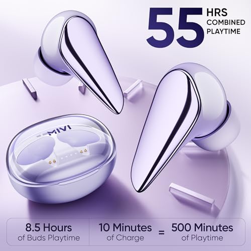 Mivi DuoPods i7 Earbuds - Step into The 3rd Dimension of Sound with 3D Soundstage, High Fidelity Drivers, Advanced Audio Codec for Lossless Audio, etc.