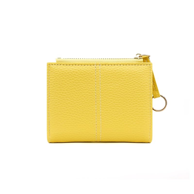 Alexvyan Yellow Small Classic Bi-Fold Women's Purse Wallet Card Organizer Female Hand Purse Clutch Women/Ladies/Girls Wallets 4 Card Holder 1 Long & 2 Small Pocket -1 Zipper Coin Pocket