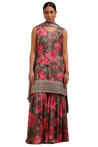 Soch Women's Chinon Salwar Suit Set (OWA5CD22374_Brown