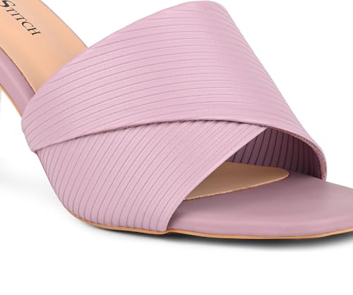 LOUIS STITCH Women’s Nude Pink Block Heel Sandals | Comfortable Sandal for Ladies | LSOF-LDBH-TXMUNU | UK-4