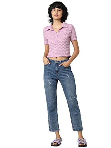 ONLY Women Slim Fit T-Shirt (100159902_Smoke Gray_XL)
