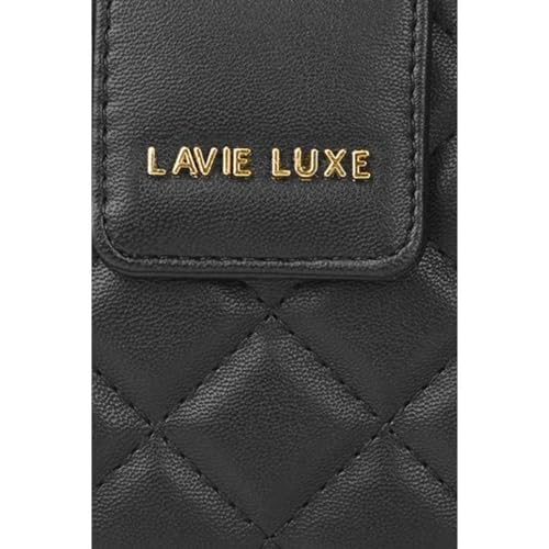 Lavie Zipper Diamond PU Women's Casual Wear Wallet (Black, Large)