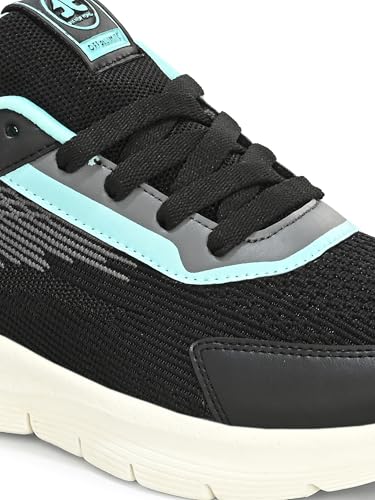 OFF LIMITS Women Cloudpro II Running Shoes,Black/Aqua,4 UK