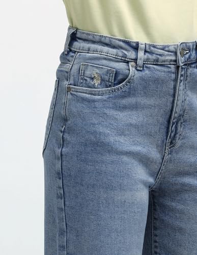 U.S. POLO ASSN. Wideleg High Rise Jeans (UWAW24JEN102_Blue_32)