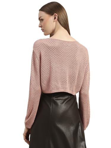 VERO MODA Women's Viscose Round Neck Sweater Ash Rose