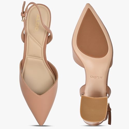 Aldo THERATHA-261-OTHER MEDIUM BEIGE Synthetic Pointy Toe Sling Back Block Heel Shoe (3)