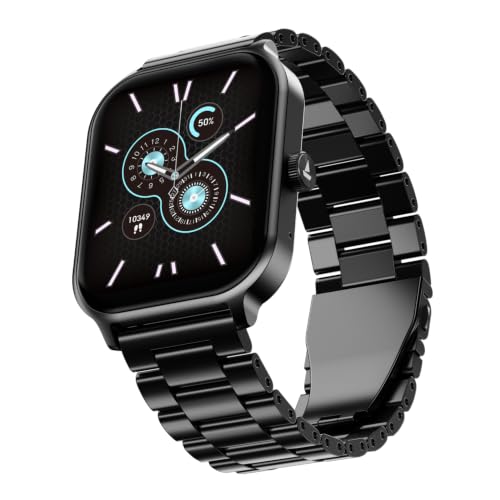 boAt Ultima Ember 2 Smartwatch, 1.96” AMOLED Display, Ultra Bright 1000 nits Brightness, AOD, Personalized Fitness Nudges, Functional Crown, 100+ Sports Mode smartwatch for Men & Women (Steel Black)