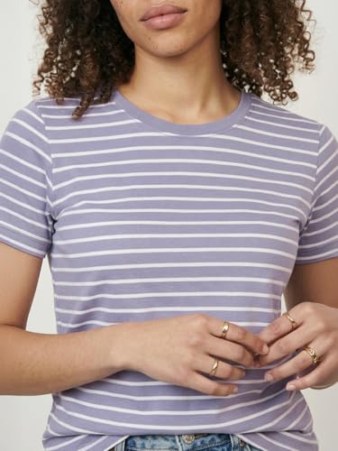Max Women Striped T-Shirt (Purple_XL)