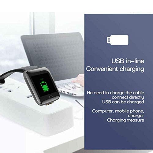 MARVIK Smart Watch for Kids Boys Men Women Girls D20 Plus 2025 Waterproof Fitness Band for Android iOS – Sports Tracker, Sleep & Heart Rate Monitor - Black