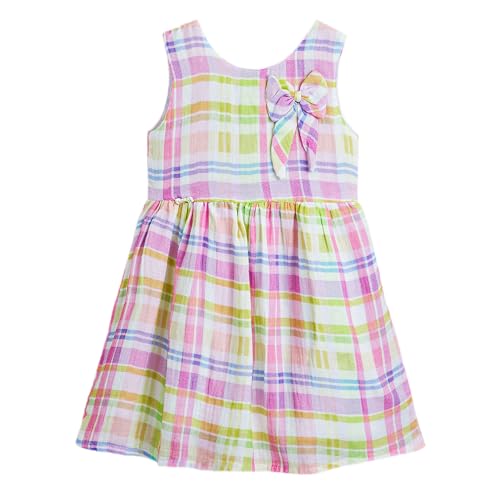 Hopscotch Girls Multi Sleeveless Plaid Casual Dress for Ages (2-3 Years)