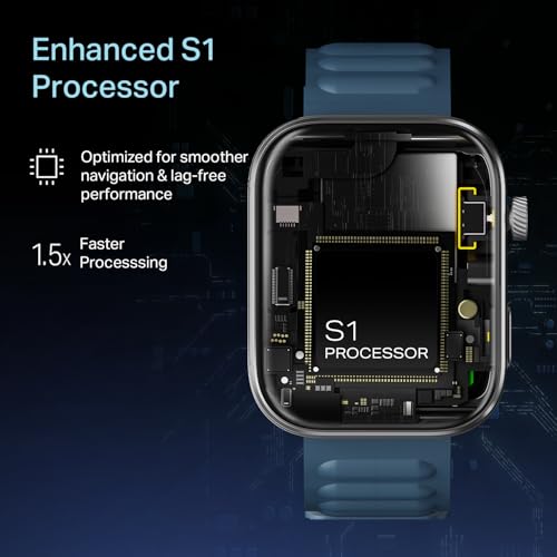 boAt Chrome Endeavour, Premium Metal Body, 1.96”(4.97cm) AMOLED Display,AI Coach Health Insights,Advanced S1 Processor,HRV,VO2 Max,Auto Watchface Refresh, Smart Watch for Men & Women (Magnetic Blue)