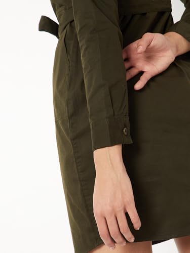 Max Women Solid Shirt Dress(Green_XL)