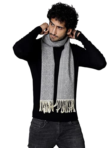 Ravaiyaa - Attitude is everything Casual Wear Scarf Indian Handmade Pure Wool Winter Muffler For Men's (Grey)