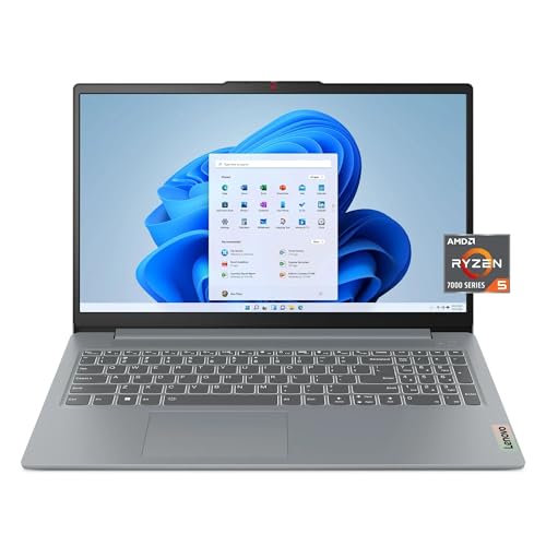 Lenovo IdeaPad Slim 3 15.6" FHD Touch Laptop, AMD Ryzen 5 7520U, 8GB DDR5 RAM, 512 SSD, Windows 11 Home, AMD Radeon 610M, Copilot AI, Artic Grey, 82XQ00RSUS