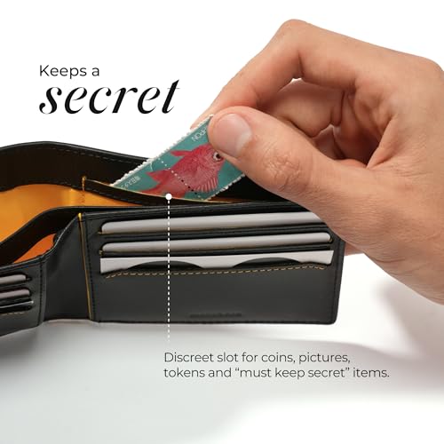 MOKOBARA Stash Bifold Wallet Leather Original RFID Blocking Purse Black