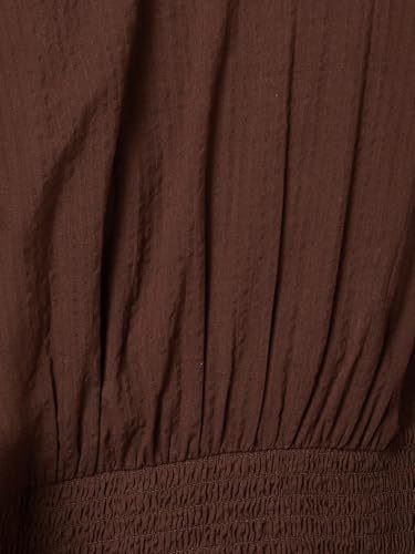 Max Women Textured A-line Midi Dress (Brown_XS)