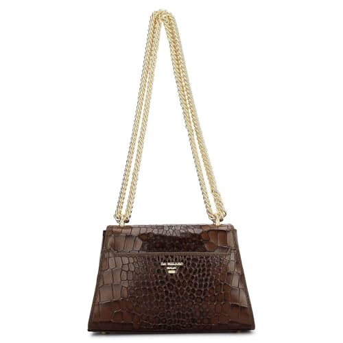 Da Milano Leather Satchel Bag for Women - Brown (00964S-OL)
