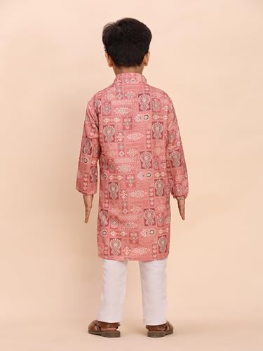 Pro-Ethic Style Developer Boys Heavy Cotton Printed Kurta and Pajama Set For Kid's Ethnic Wear (S-280), 4-5 years, Gajri