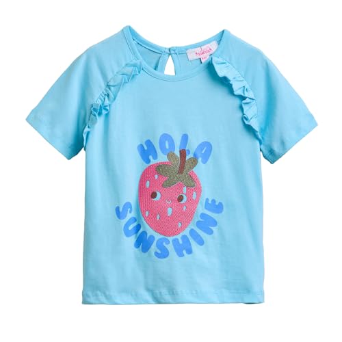 Hopscotch Girls Short Sleeves Fruit Print Blue Tees for Ages (4-5 Years)
