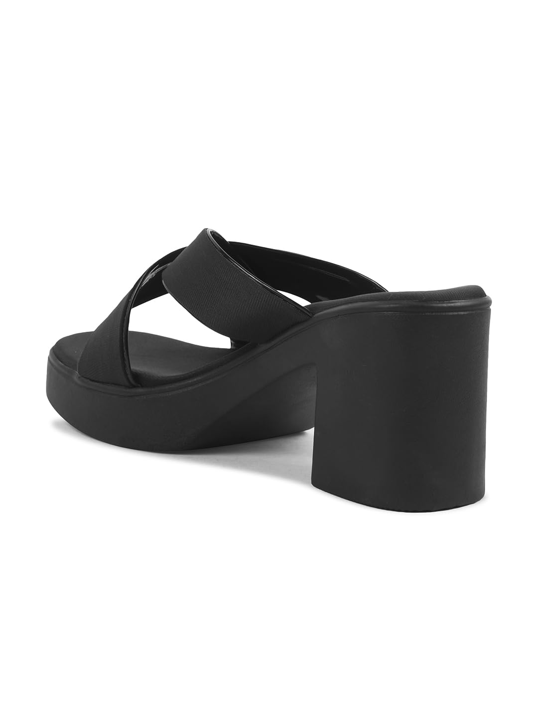 SVYA Comfortable Heel Sandals for Women and Girl (Black, UK Footwear Size System, Adult, Women, Numeric, Medium, 7)