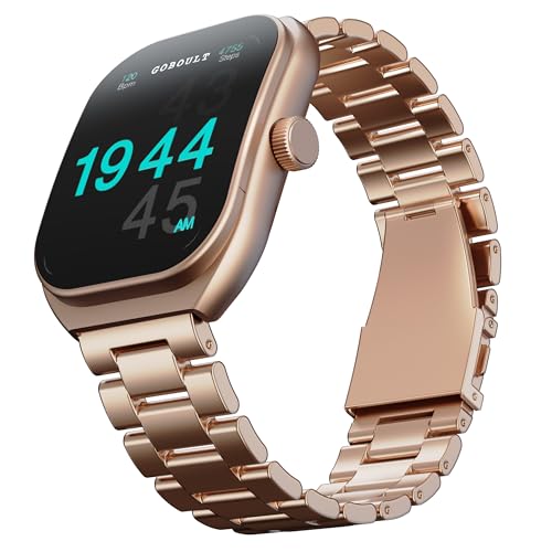 GOBOULT Trail Smartwatch 2.01" 3D Curved HD Display, BT Calling 5.3, 600 Nits Brightness, IP68, 190+ Watchfaces, 120+ Sports Modes, AI Voice Assistant, SpO2 Monitoring (Rose Gold)