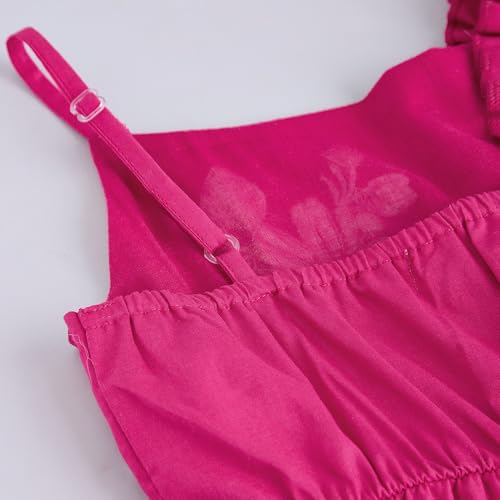 Hopscotch Girls Pink Sleeveless Floral Embroidered Casual Dress for Ages (7-8 Years)