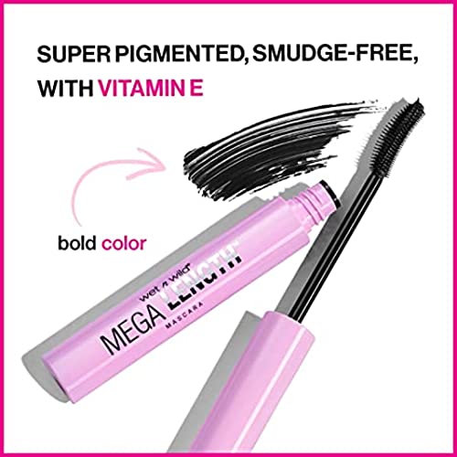 Wet n Wild Mega Length Mascara, Lengthening and Defining Mascara, with Precision Comb Brush and Moisturizing Formula for an Increased Definition and Longer-looking Lashes, Very Black 0.21 Ounce