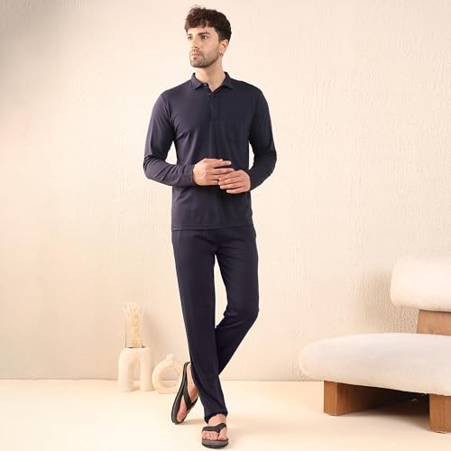 Sweet Dreams Men's Solid Printed Pyjama Set