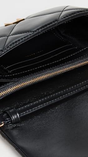 Tory Burch Women's Kira Diamond Quilt Chain Wallet, Black, One Size, Elegant