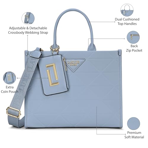 Lavie Luxe Women's Mona26 Large Box Satchel Bag | Satchel Handbag for Work | Ladies Purse | Stylish Shoulder Bag | Gift for Women
