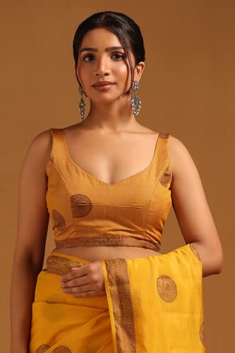 Soch Womens Yellow Art Silk Woven Design Saree