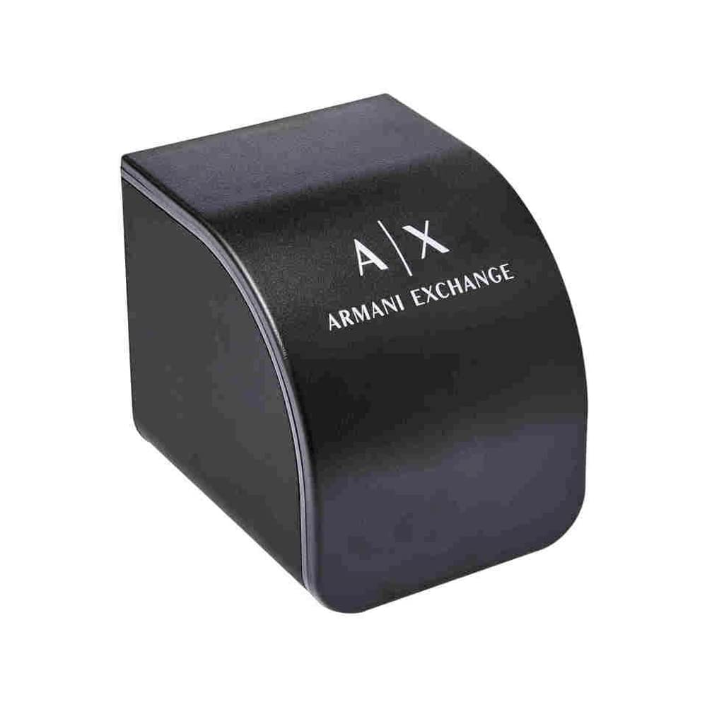 Armani Exchange Mens 44 mm Blue Dial Leather Chronograph Watch - AX1723