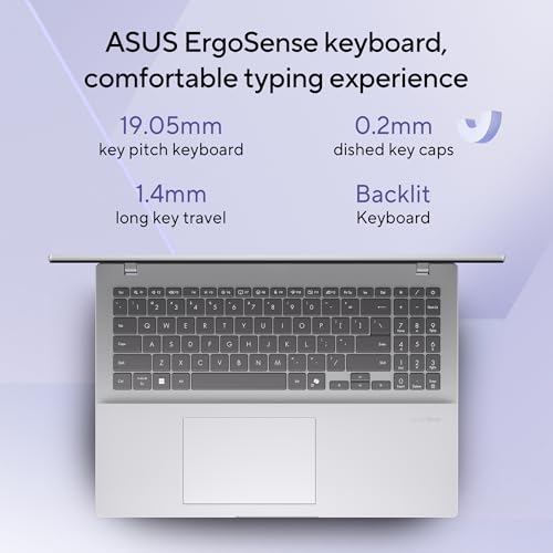 ASUS Vivobook 16, Snapdragon X, 16GB RAM, 512GB SSD, FHD+ 16", Windows 11, Office Home 2024, Cool Silver, 1.88kg, X1607QA-MB050WS, Qualcomm Adreno iGPU, 45TOPS, M365 Basic(1Year)* Laptop