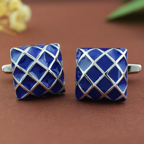 Peluche Blue Enamel Cufflinks for Men