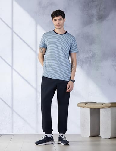 Tommy Hilfiger Men's Short Sleeve Custom Fit T-Shirt,B8372 Midtone Blue Heather,S