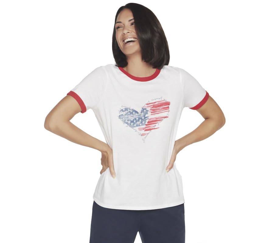 Skechers Womens Americana TEE-White-XS