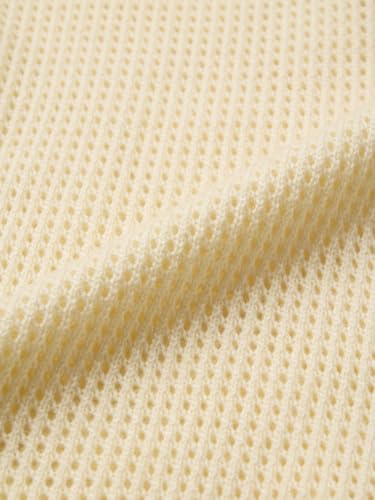 The Souled Store Open Knit Polo: Prism Women and Girls Short Sleeves Spread Collar Light Yellow Textured Solid Acrylic Regular Fit Breathable Contrast Trim Streetwear Polo T-Shirt
