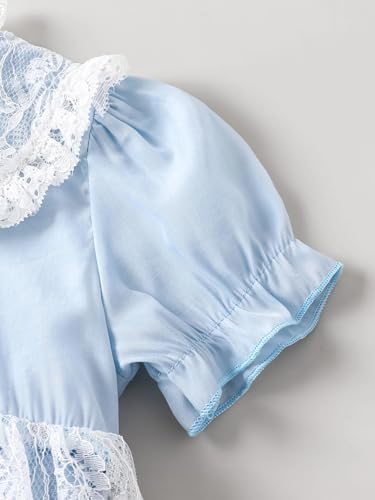 Hopscotch Lace Ruffled Puff Sleeves Onesie (0-3 Months)
