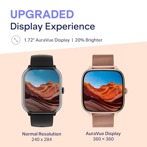 boAt Storm Verge, 1.72" (4.4 cm) Unisex Design, AuraVue Display with 20% Higher Brightness, Premium Metal Body, 80+ Sports Mode, Bluetooth Calling, Smart Watch for Men & Women (Rose Gold)