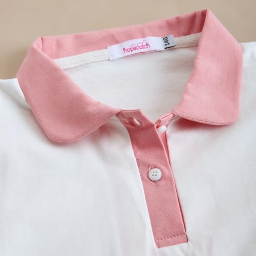 Hopscotch Girls Short Sleeves White Typography Print Skirt Set For Ages (10-12 Years)